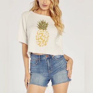 Wildfox Pineapple Billie Short Sleeve Pullover Size S
